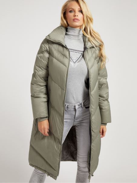 Guess Puf Cu Căptușeală Imprimată Verzi Verde