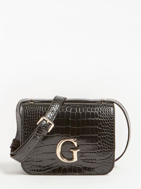 Corily Crocodile Crossbody Guess Black