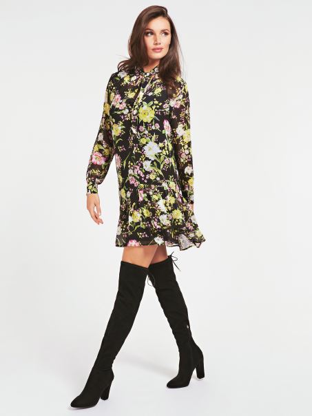 Rochie Cu Volan Cu Imprimeu Guess Cu Fantezie Florală