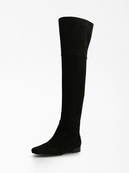 Cizma Neagra Guess Finnola Din Piele Naturala