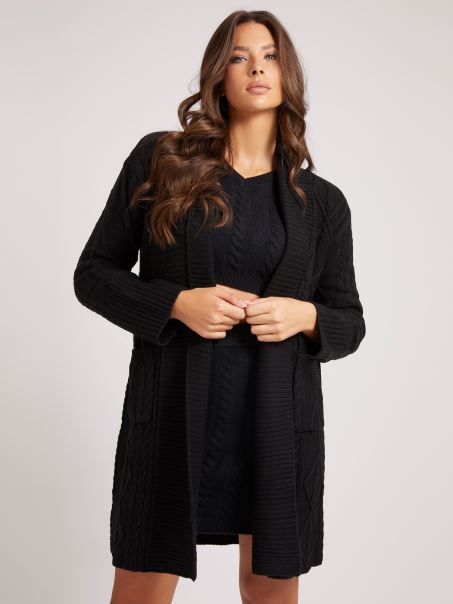 Guess Cardigan Negru Din Amestec De Lână