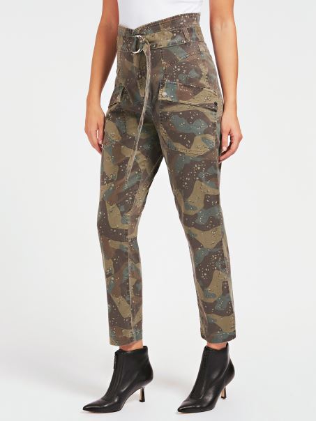 Pantalon Guess De Camuflaj Peste Tot Cu Imprimeu Relaxat Fit