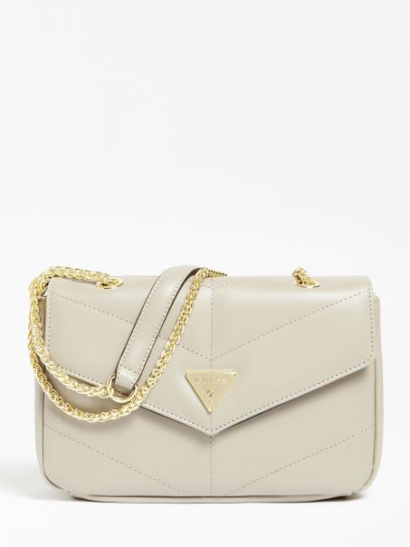 Geantă Tip Crossboyd Matlasată Guess Natalie Gri