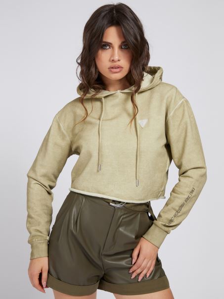 Hanorac Bej Guess Cu Aspect Uzat