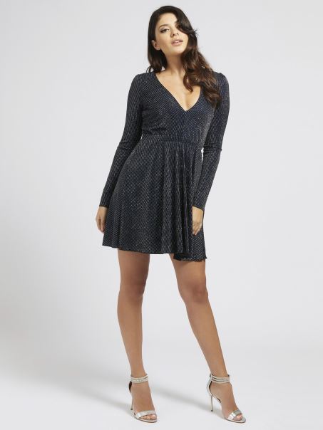 Rochie Albă Cu Aspect Lurex Multi Guess