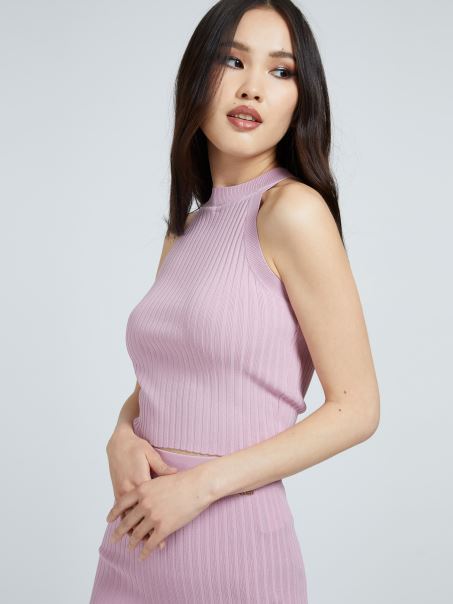 Crop Pulover Top Ghici Roz