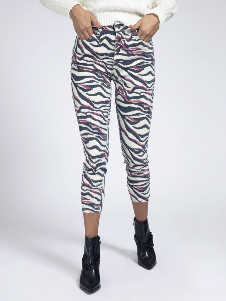 Blugi Skinny Imprimati Negri Multi Guess