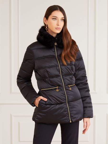 Geaca Albastra Din Satin Captusita Marciano Guess