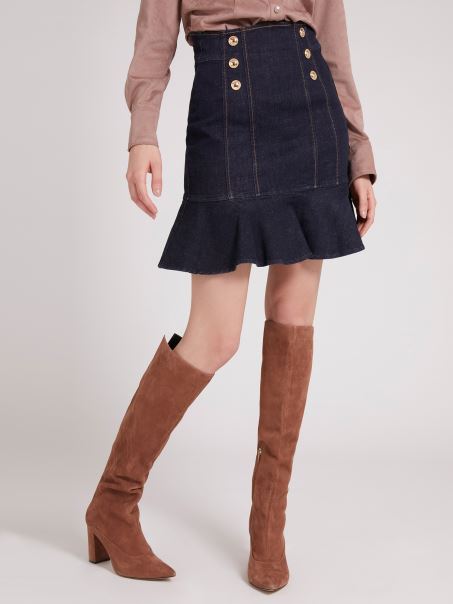 Ghici Nasturii Se Potrivesc Si Fuste Evazate Albastre