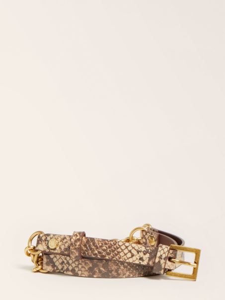 Guess Curea Cu Imprimeu Marciano Phyton Portocaliu