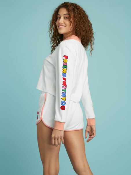 Tricou Polo Decupat Guess Alb Multi