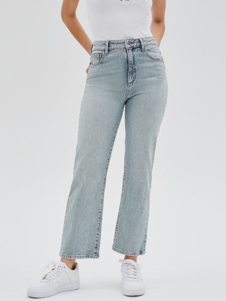Pantaloni Denim Relaxed-fit Guess Albastru Deschis