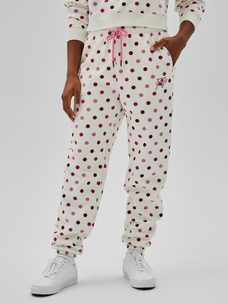 Pantaloni De Jogging Guess Cu Buline Roz