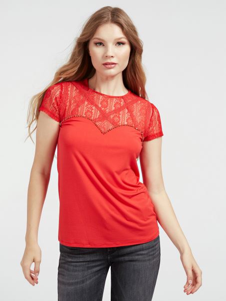Dantelă Insert Top Guess Red