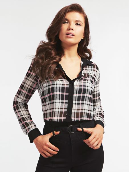 Cămașă Decupată Imprimeu Peste Tot Modelul Multicolor Guess