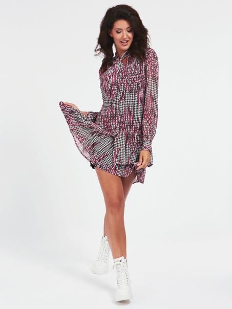 Rochie Cu Volan Cu Imprimeu Guess Model Multicolor