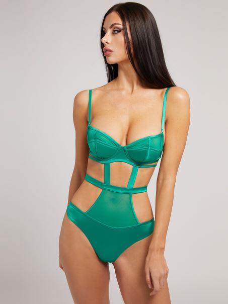 Corp Căptușit Din Satin Verde Guess