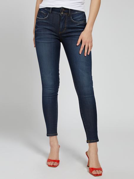 Pantaloni Denim Skinny Albastru Guess
