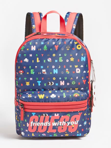 Rucsac Guess Albastru Cu Model Multiplu