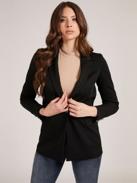 Blazer Negru Guess în Amestec De Viscoză