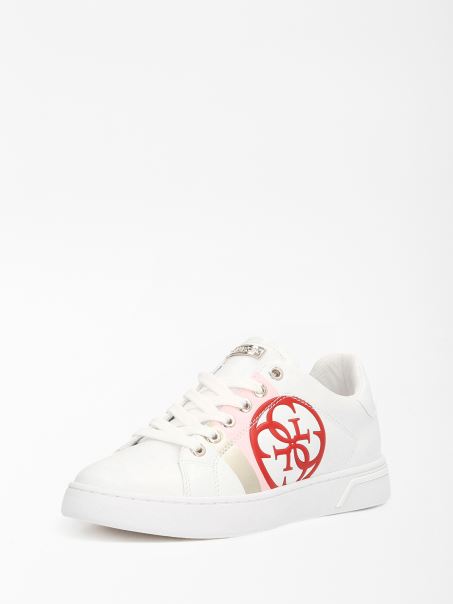 Adidasi Guess Alb Cu Logo Reata 4g