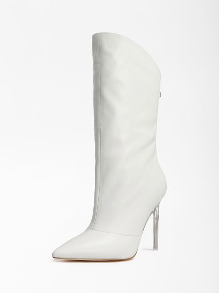 Cizma Samwell Din Piele Naturala Guess White