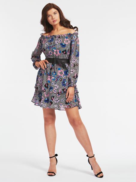 Rochie Cu Brâu Cu Imprimeu Guess Fantezie Florală