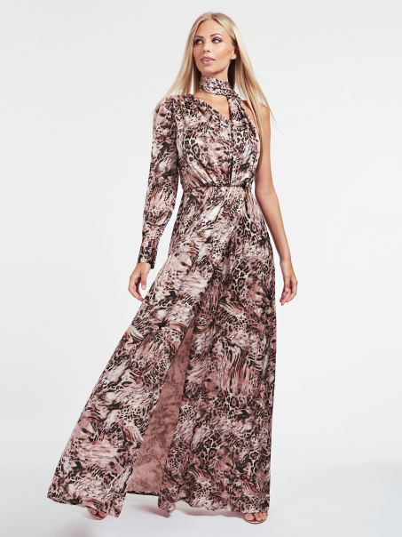 Guess Marciano Rochie Din Satin Animalier