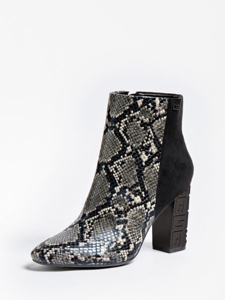 Cizme Lariah Cu Imprimeu Piton Guess Negru