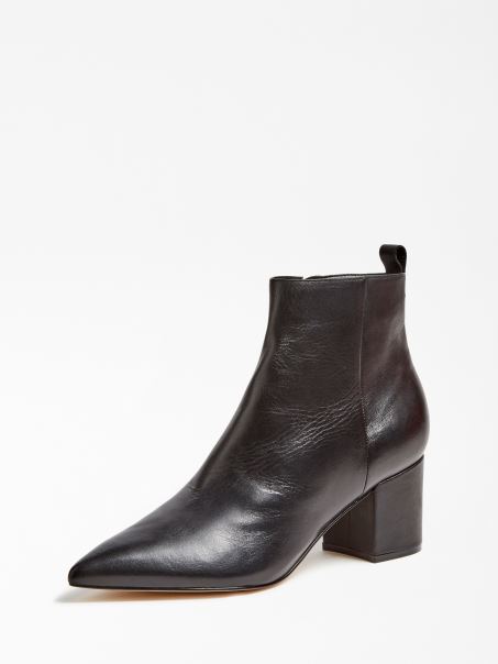 Cizmă Jelly Din Piele Naturală Guess Negru