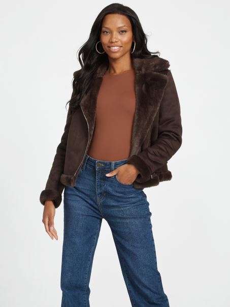 Guess Lavin Jachetă Din Shearling Cupa De Joe
