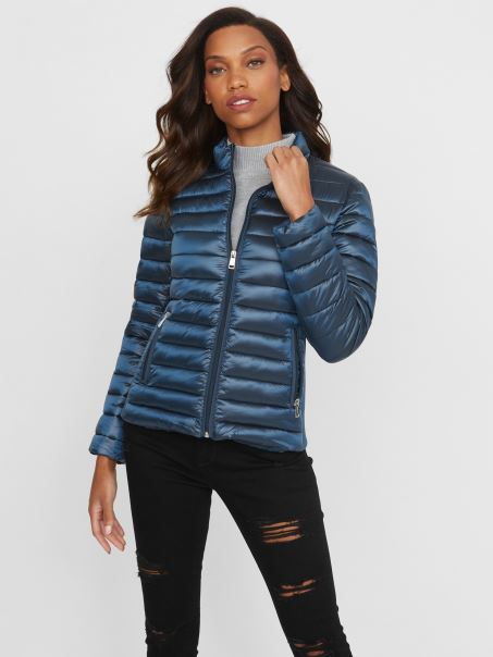 Jachetă Căptușită Guess Blue Currents Flora