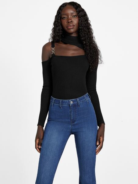 Jet Black Edena Decupaj Top Guess