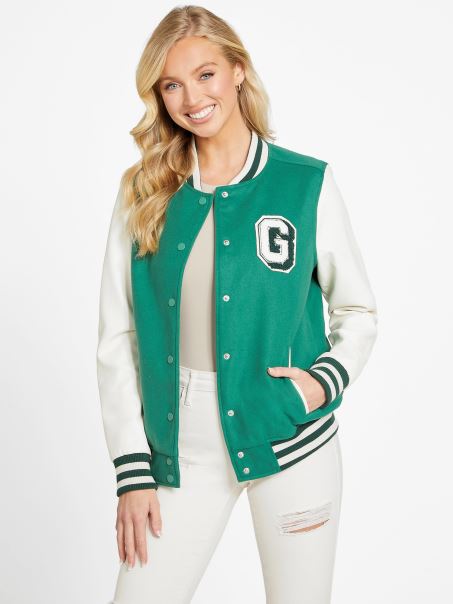 Jacheta De Varsity Carola Guess Verde Infinit
