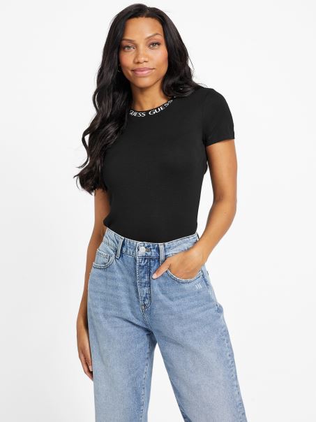 Tricou Guess Eddie Logo Jet Black