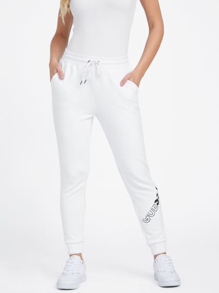 Pantaloni De Jogging Alb Pur Cu Logo Sabrina Guess