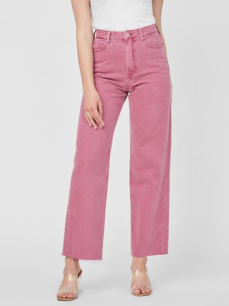 Blugi Din Denim Cu Talie înaltă Darah Anemone Bloom Guess