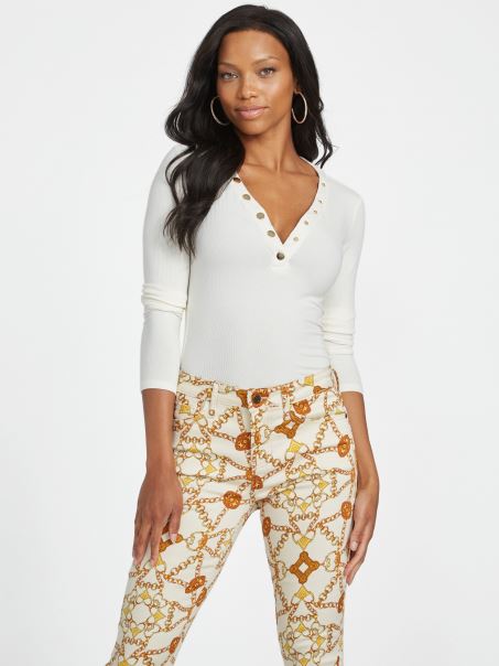 Guess Eco Delia Top Porumbel Alb