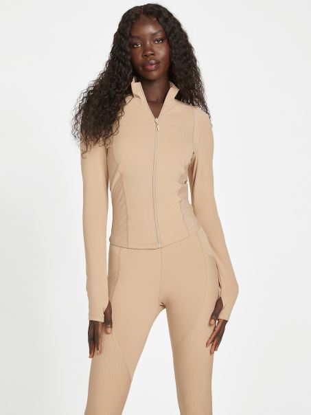 Catifea Taupe Ikram Jachetă Cu Fermoar Guess