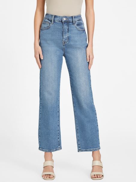 Blugi Drepti Cu Talie Ultra Mare Eco Jolene Guess Spalare Medie