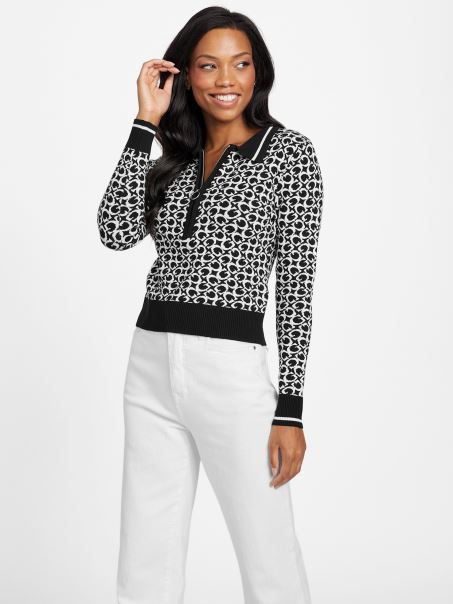 Pulover Guess Negru Cu Logo Multi Eco Lohan