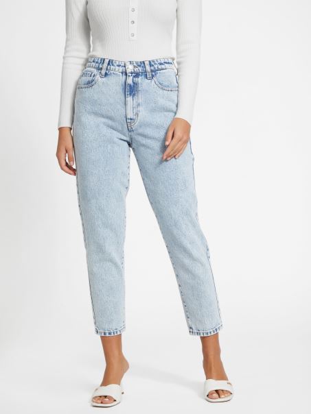 Guess Cu Spălare Cu Acid Serenity Blugi Cu Talie înaltă Mom Sculpt