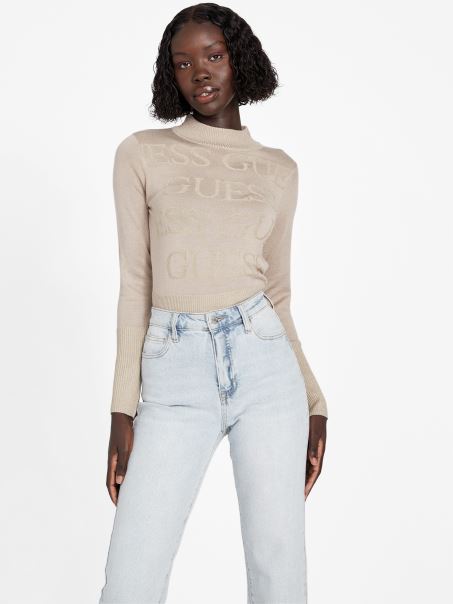 Catifea Taupe Pulover Guess Sendy Lurex