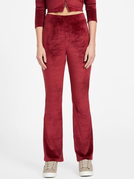 Eco Abia Pantaloni Flare Din Velur Guess Suc De Sfecla Rosie