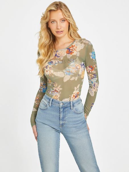 Top Cu Plasă Guess Eco Liane Cu Imprimeu Lux