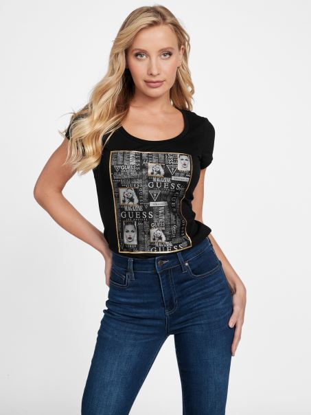 Tricou Eco Sia Mesh Guess Jet Black