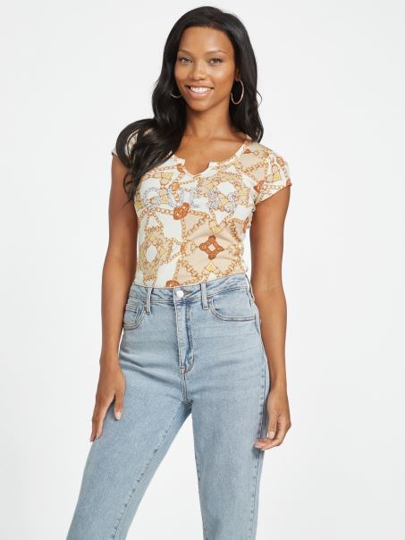 Tricou Cu Lanț De Iarnă Cu Imprimeu Guess Holly Crush