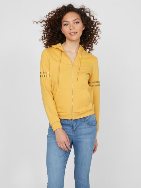 Dusty Caise Pilar Logo Hanorac Cu Fermoar Guess