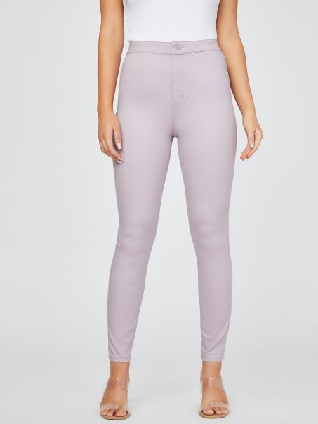 Blugi Skinny Nova Cu Talie Mare, Liliac Prafuit Guess