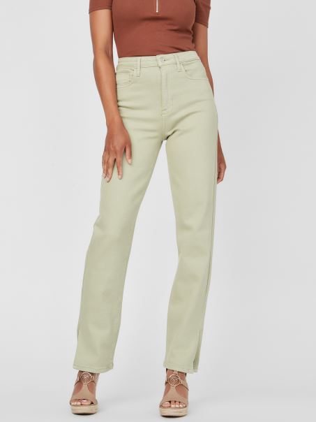 Blugi Drepti Cu Talie Mare Hazel Guess Dried Sage